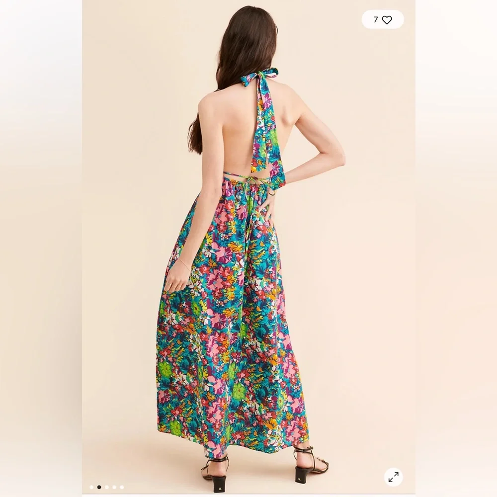 Free People Multicolor Floral Halter Saffron Maxi Dress - Picture 4 of 4